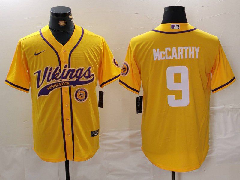 Men Minnesota Vikings #9 Mccarthy Yellow Joint Name 2024 Nike Limited NFL Jersey style 8